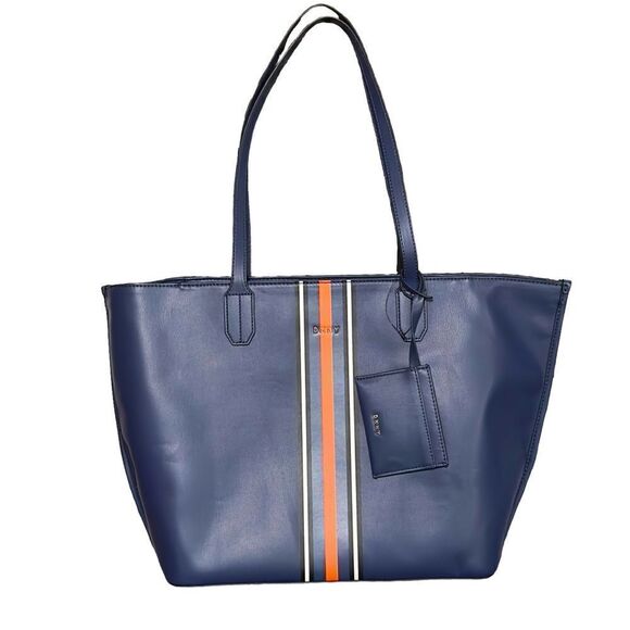 NWT DKNY Bradee Tote W/ Card Navy & Red White Stripe Design Tote Bag - Picture 1 of 15